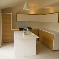 white and oak kitchen
